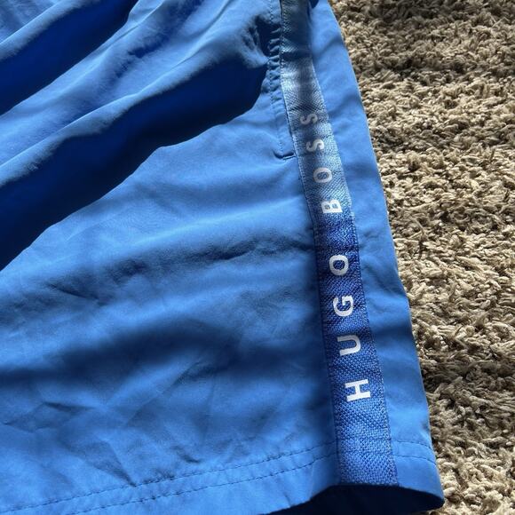 Men's HUGO BOSS Sea Blue Swim Trunks Swimsuit Logo Size XL Fishing outdoor - Picture 7 of 10